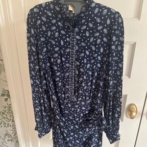 Sezane Capri Dress Bandana Bleu - Size 38